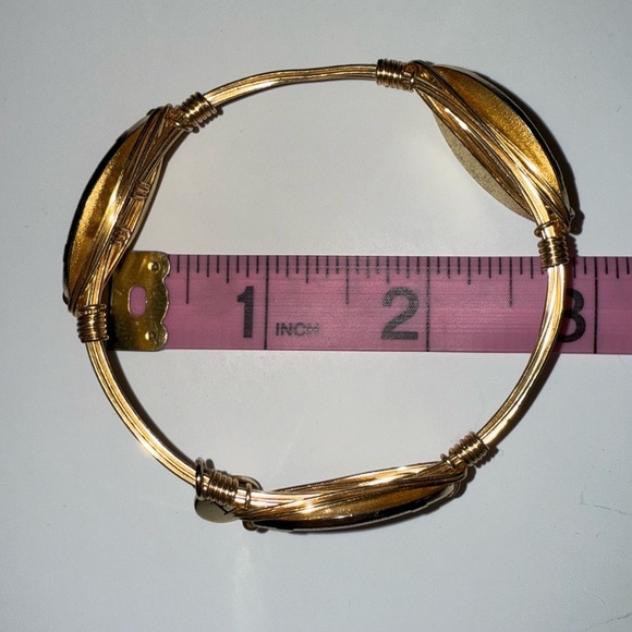 Bourbon and Bowties Gold Football Bangle Bracelet Like New - Picture 4 of 6